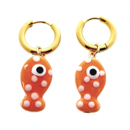 Oorbellen Rvs Ceramic Vis 