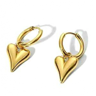 Oorbellen Rvs Hart Goud
