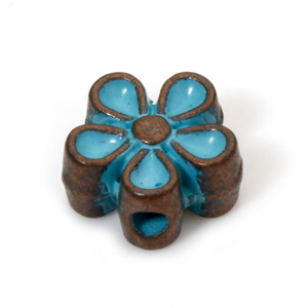 Kralen Patina Bloem 10 stuks