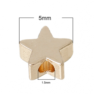 Kraal Brass Goud Ster 5x5mm