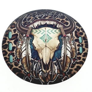 Plaksteen Glas Boho Buffel 40mm