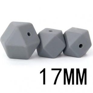 Kraal Siliconen Hexagon Grijs