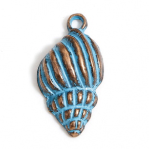 Bedel Schelp Koper Patina Blue