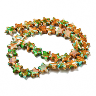 Kralen Turqouise Star Lime Green