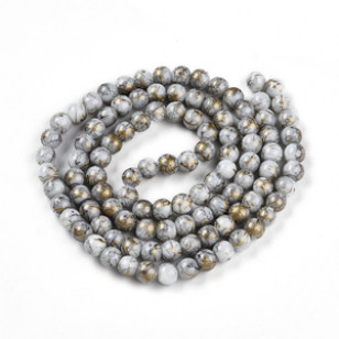 Glas Kralen 4mm Grijs Goud 200x