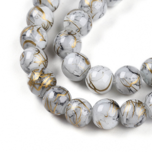 Glas Kralen 4mm Grijs Goud 200x