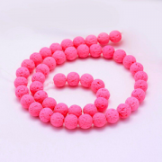 Kralen Lava-stone Hotpink 6mm
