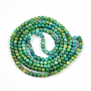 Kralen Glas Lime-Goud 4mm