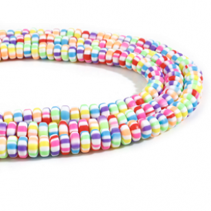 Kralen Polymeer Regenboog 6x3mm