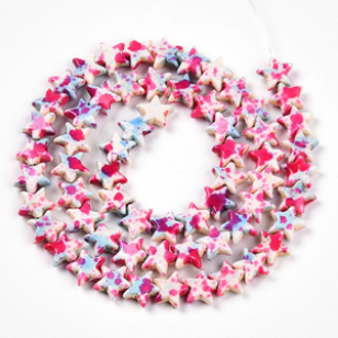 Kralen Turqouise Star Diep Roze