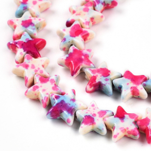 Kralen Turqouise Star Diep Roze