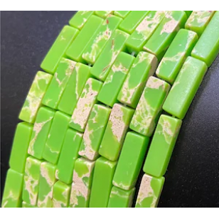 Kralen Jasper Groen 13x4mm 30x