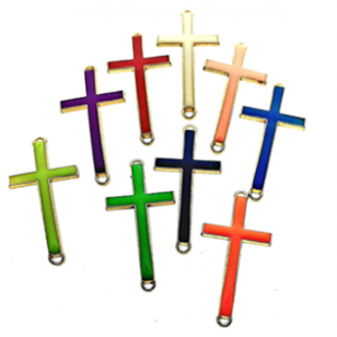 Tussenstuk Goud Emaile Kruis