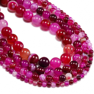 Kralen Roze Stripe Agate 6mm