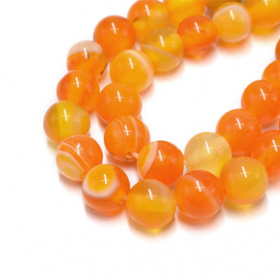 Kralen Stripe Orange Agate 10mm