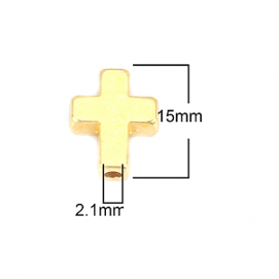 Kraal Goud Kruis 15x12mm