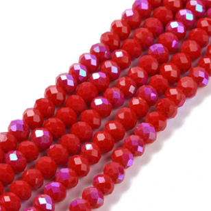 Glaskralen Facet AB Rood 6mm