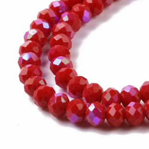 Glaskralen Facet AB Rood 6mm