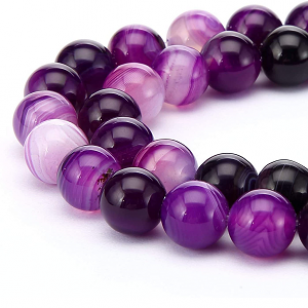 Kralen Agate Stripe Paars 6mm