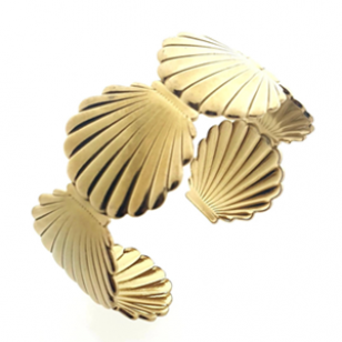 Armband RVS Goud Schelpen