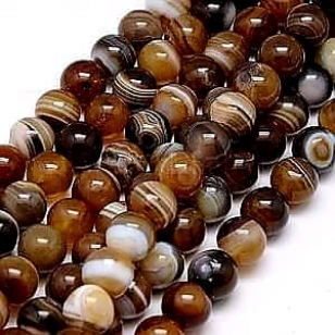 Kralen Agate Stripe Brown 10mm