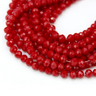 Glaskralen Facet 4x3mm Rood