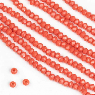 Glaskralen Facet Coral 4x3mm