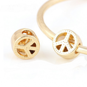 Kraal Goud Peace 10x10mm