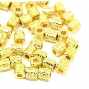 Kraal 6x6mm Tube Goud