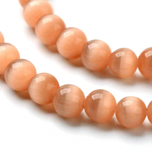 Glaskralen Cateye Coral 6mm 