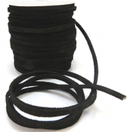 Leer Suede Koord 3mm Zwart