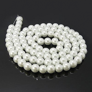 Glas Kralen Parel 8mm Offwhite
