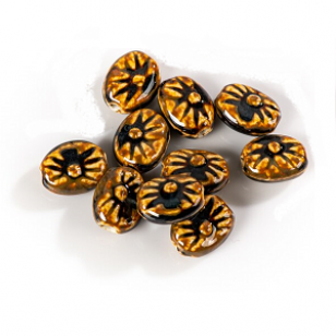 Kraal Keramiek Bruin 18x14mm