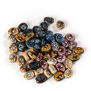 Kraal Keramiek Blauw 18x14mm
