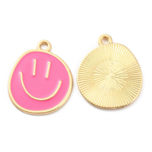 Bedel Smiley Hotpink 20x24mm