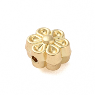 Kralen Bloem 7x7x5mm Mat goud
