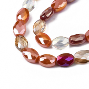 Glaskralen Facet 6x8mm Coral