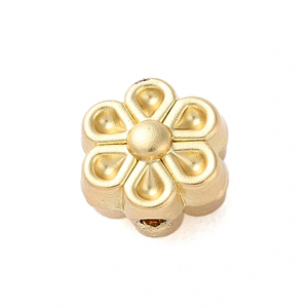 Kralen Bloem 7x7x5mm Mat goud