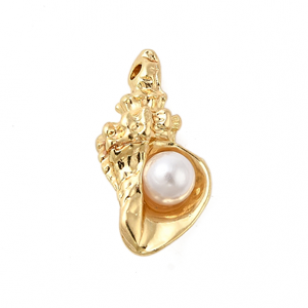 Bedel Goud Conch met parel