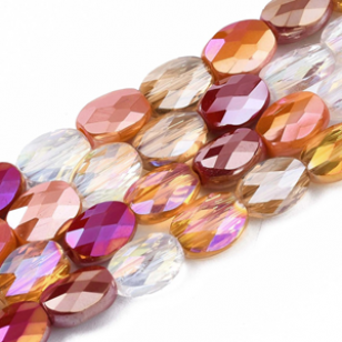 Glaskralen Facet 6x8mm Coral