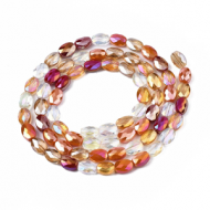 Glaskralen Facet 6x8mm Coral