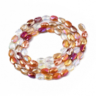 Glaskralen Facet 6x8mm Coral