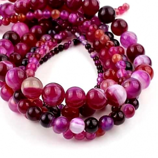 Kralen Roze Stripe Agate 4mm