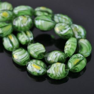 Kraal Lampwork 16x12mm Groen