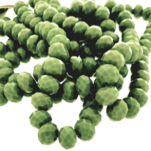 Glas Kralen Facet 10x8mm Olijf