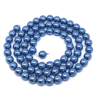 Kralen Glas Parel 8mm Blauw