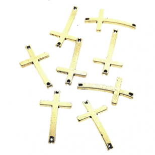 Tussenstuk Kruis Goud 25x10mm