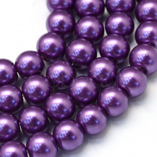 Kralen Glas Parel 8mm Purple
