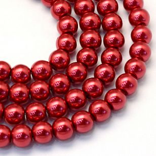 Glas Parel Kralen 8mm Rood