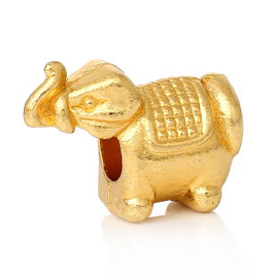 Kraal Olifant Goud 16x12mm